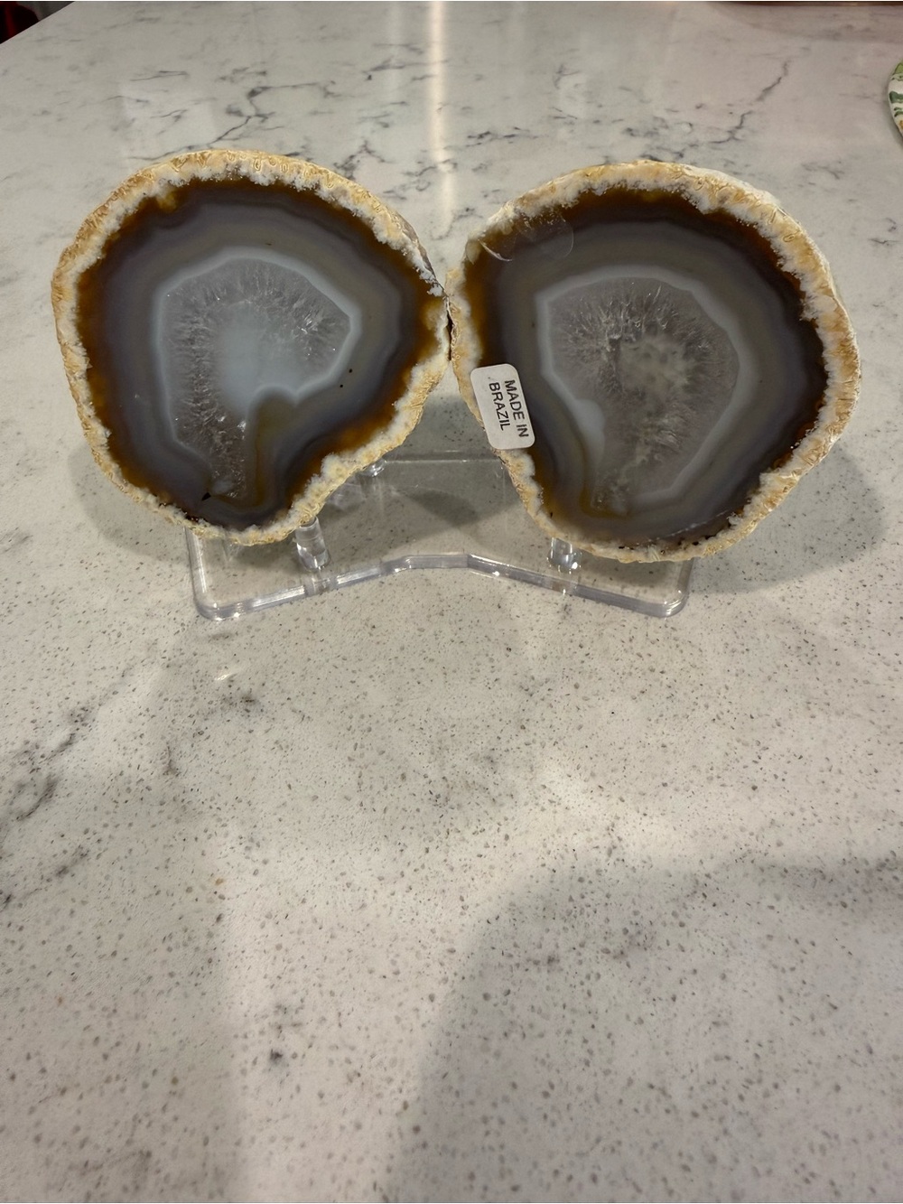 Agate Geode Pair